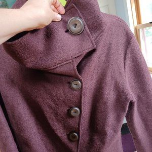 Boiled wool plum jacket